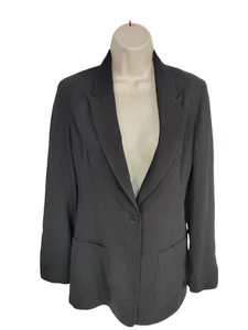 WOMENS JIGSAW SIZE UK 8 BLACK FORMAL LIGHTWEIGHT SMART WORK SUIT BLAZER JACKET - Picture 1 of 4