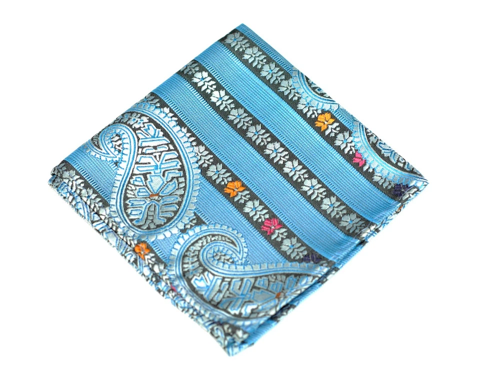 Lord R Colton Masterworks Pocket Square - Sannibel Topaze Stripe Silk - New - Image 1 of 2
