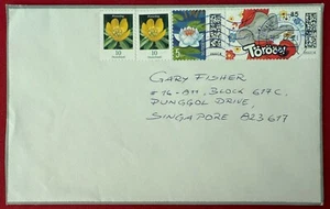 Germany modern Cover to S'pore cw assorted Stamps. Used. - Picture 1 of 3