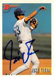 Jose Viera autographed baseball card (Chicago Cubs) 1993 Topps Bowman #256