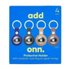 4 piezas Soporte protector Onn con anillo estilo mosquetón para Apple Airtag cuero OB - Imagen 1 de 1