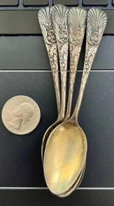 Palm by Frank Whiting Sterling Silver Flatware set of 4 Demitasse Spoons 4.25" - Picture 1 of 4