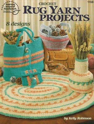 Rug Yarn Projects Crochet Mini Purse Basket Oval Rug Vase Southwest Basket NEW - Image 1 of 2