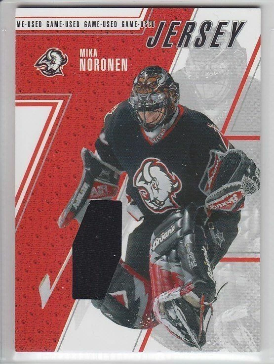 2002-03 ITG BAP BETWEEN PIPES MIKA NORONEN JERSEY /90 GAME USED GUJ-20 BTP Sabre - Image 1 of 1