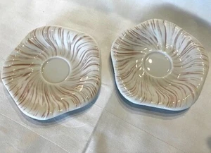 ROYAL COPENHAGEN KONKYLIE 2 PINK SAUCERS WITH DAMAGE - Picture 1 of 4