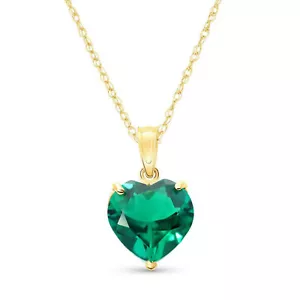 Collar de oro amarillo liso de 14 K con forma de corazón 2,75 quilates de alto pulido genuino - Imagen 1 de 1