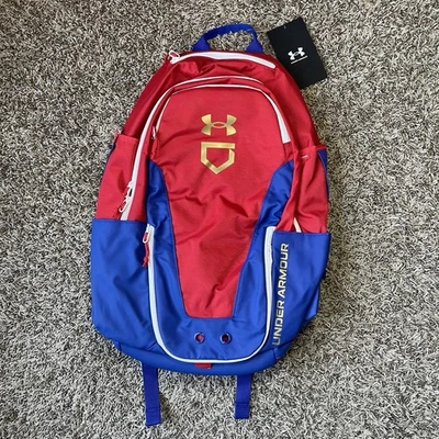 Mochila de beisebol UA Storm Batpack vermelha azul royal 37L 1384464-600 NOVA - Imagem 1 de 4