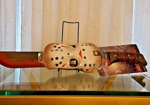 Halloween Friday the 13th Jason Voorhees Hockey Foam Mask & Plastic Machette - Picture 1 of 1