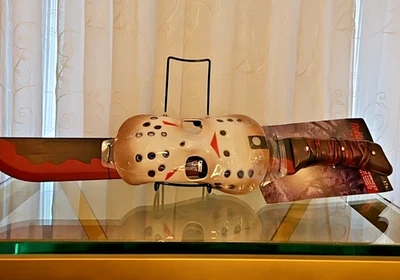 Halloween Friday the 13th Jason Voorhees Hockey Foam Mask & Plastic Machette