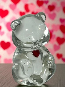 Vintage Fenton Art Glass Birthstone Birthday Bear Ruby Red Heart July - Picture 1 of 5