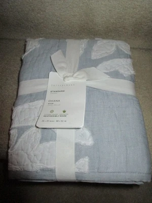 NUEVO Pottery Barn Ohana Acolchado Estándar Sham Gris 26 X 20 Foto 1 de 3