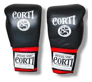 Guantes Corti BOXING 12 OZ Cuero - Cierre gancho y bucle - Negro/Rojo - Imagen 1 de 2