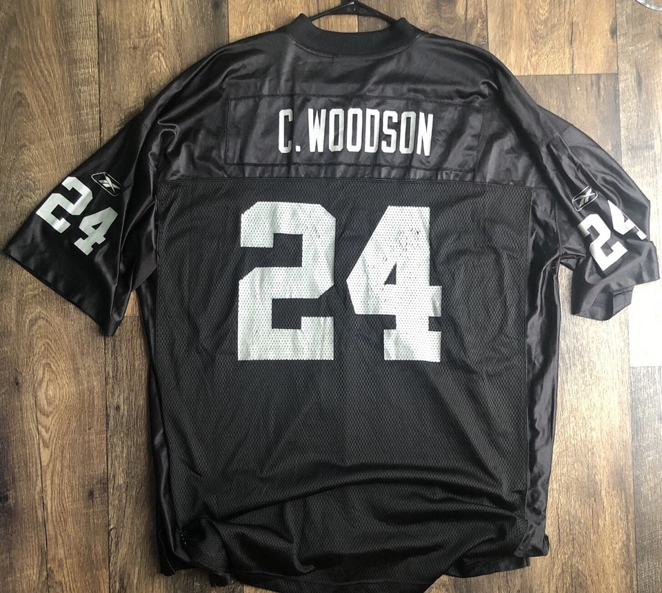 锐步奥克兰突袭者队查尔斯伍德森球衣错误未完成罕见完整 — 第 1/4 张图片