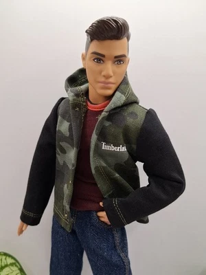 🔥 Green Camo Open Jacket  For Ken Size Doll - Handmade,  - Image 1 of 4