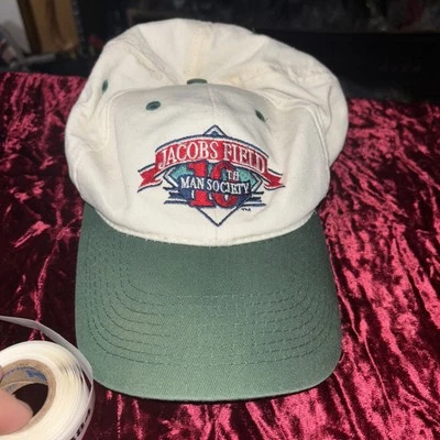 VINTAGE Jacob's Field 10th Man Society Cleveland Indians Used Snapback Hat - Image 1 of 4