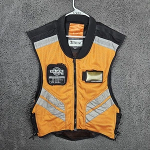 Icon Mil-Spec Motorcycle Reflective Safety Mesh Vest Regular Size Orange Zip - Picture 1 of 11
