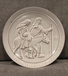 Vintage Frankoma Weihnachtsteller "Flight Into Egypt" 1968 signiert von John Frank - Bild 1 von 8