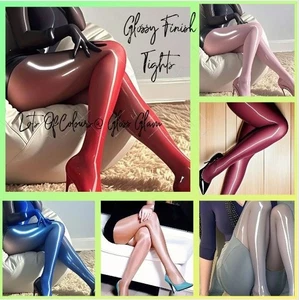 High shine super glossy tights soft sheer elegant for any occasion women's sissy - Picture 1 of 23