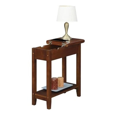 American Heritage Flip-Top End Table with Charging Station in Espresso Wood - Image 1 of 4