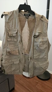 Humvee Vest Mens Large Khaki Safari Fishing Multi Pocket Mesh Lined Outdoor - Picture 1 of 12