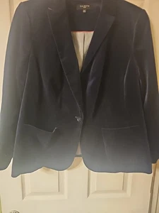 Chaqueta Blazer Talbots Mujer Carrera Azul Marino Terciopelo Talla 16W - Imagen 1 de 9