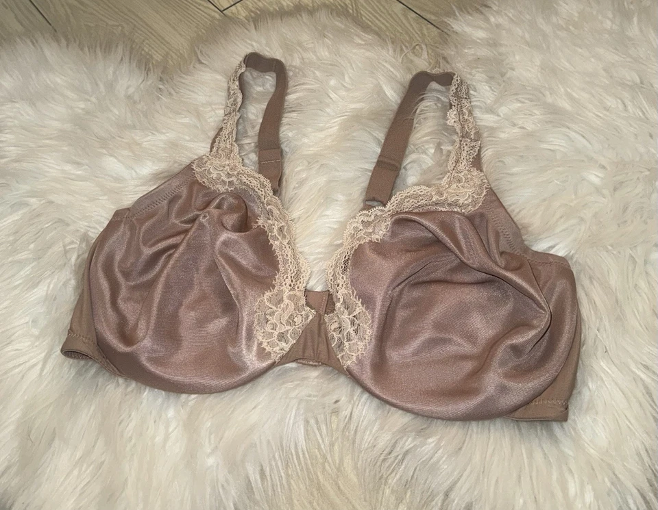 Olga 35061 Smooth Back Supreme Support Bra Lace Underwire Womens 38DD Beige - Image 1 of 4