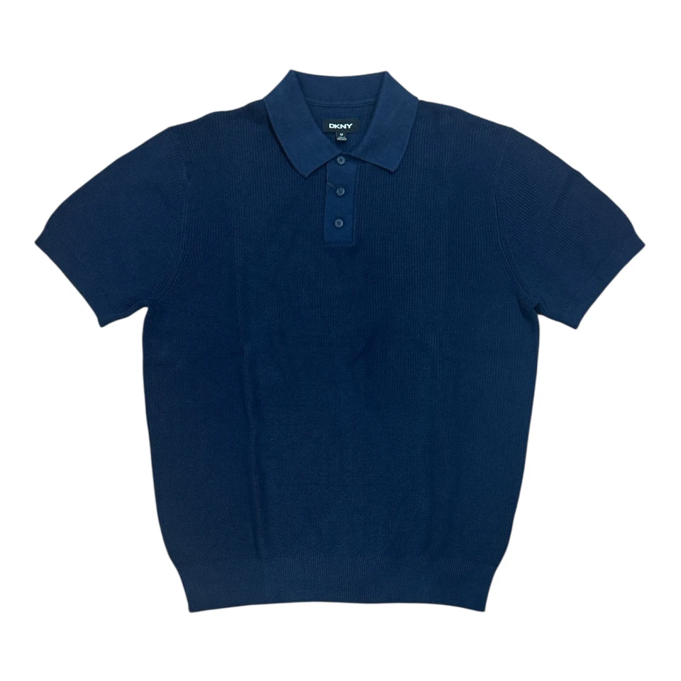 DKNY Men's Short Sleeve Ribbed Knit 3 Button Placket Collared Sweater Polo - Image 1 of 1