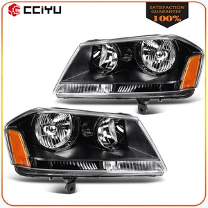 Headlights Assembly For 2008-2014 Dodge Avenger SXT SE Black Housing Pair - Picture 1 of 16
