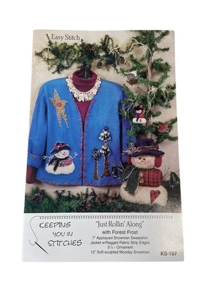Keeping You In Stitches KS-197 Appliqued Snowman Sweatshirt Jacket Pattern - Image 1 of 2