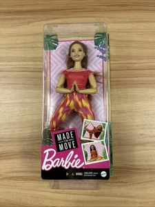 Barbie Made to Move GXF07 • Red Hair • Pink Yellow Yoga Pants • 2021 NRFB - Picture 1 of 4