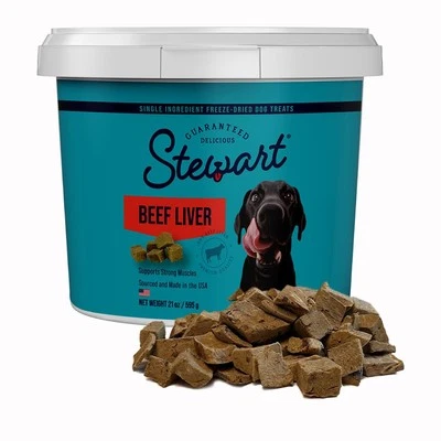 Stewart Single Ingredient Freeze Dried Raw Dog Treats, Beef Liver, 21  - Image 1 of 4