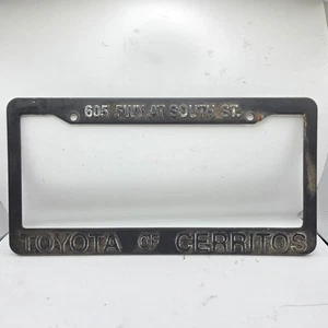 Toyota Of Cerritos California Black Plastic License Plate Frame Front Or Rear - Picture 1 of 2