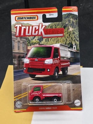 Matchbox Subaru Sambar Truck Series, red - new/carded. - Image 1 of 2