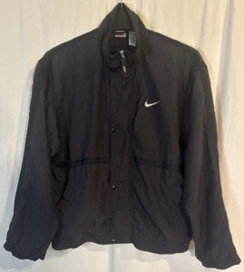 Vintage Nike White Tag Windbreaker Zip Up Jacket Medium Black - Picture 1 of 10