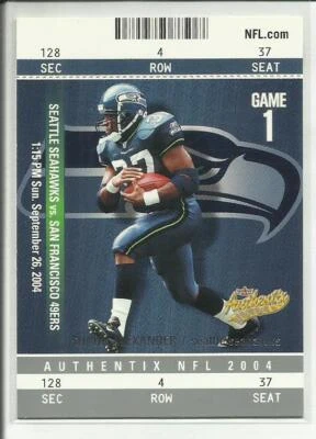 2004 Fleer Authentix #21 Shaun Alexander Seattle Seahawks - Image 1 of 2
