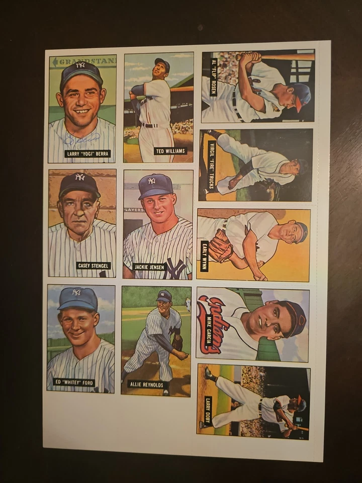 New Uncut Baseball Trading Card Sheets Memorabilia SINGED BY YOGI BERRA  - Image 1 of 3