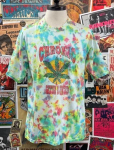 Vintage 90s Tie Dye Marijuana Head Shop All Cotton Graphic T-Shirt Mens XL Weed - Picture 1 of 9