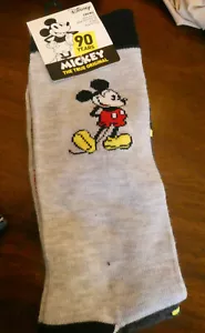 DISNEY MICKEY MOUSE 90 YEARS 2-PACK CREW SOCKS IN SIZE 10-13 NEW - Picture 1 of 1