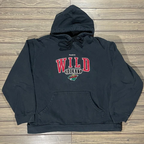 Minnesota Wild Pullover Hoodie Sweatshirt Reebok Face Off Collection NHL Mens L Cover