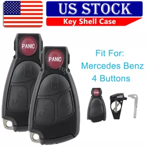 2 Replacement Smart Key Car Remote Entry Fob Case Shell Cover For Mercedes Benz - Picture 1 of 8