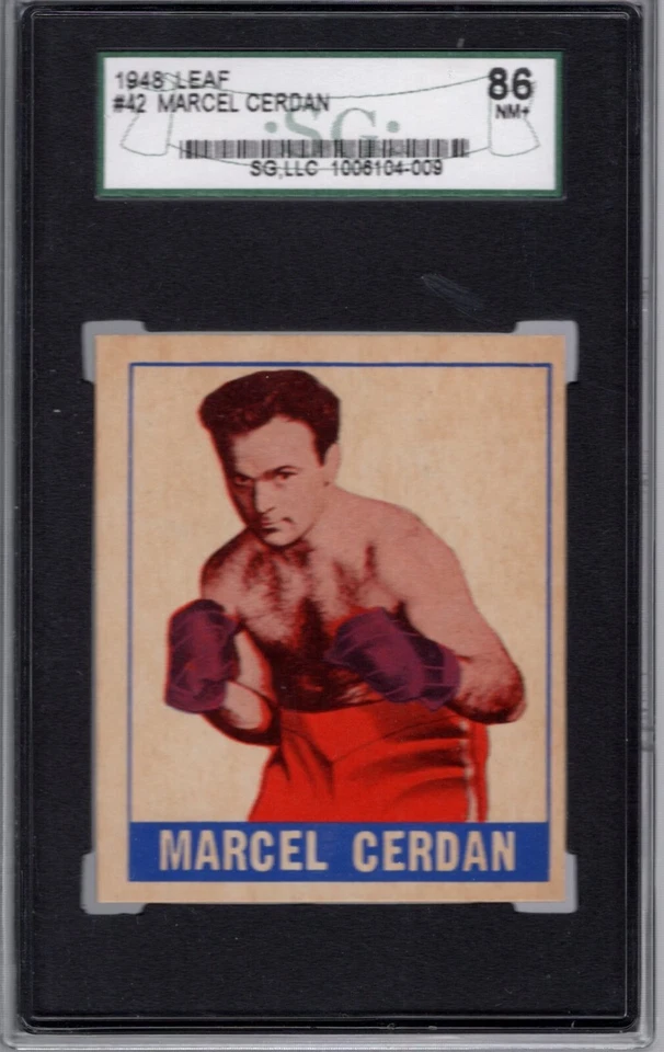 1948 Leaf Boxing #42 MARCEL CERDAN SGC 86 NM+ 7.5 Middleweight Champ - TOUGH! - Image 1 of 1