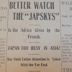 1908 Newspaper Japan War Speculation on America Korea , Great Keigley Circus Act - Bild 1 von 7