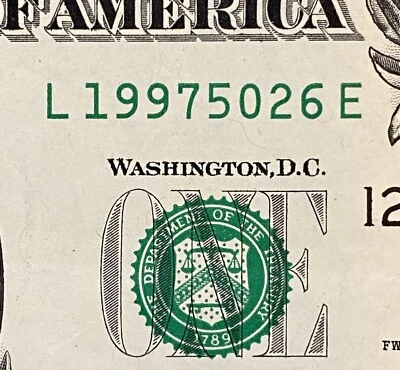 May 26, 1997 Birthday Note Fancy Serial Number $1 Dollar Bill - Image 1 of 4