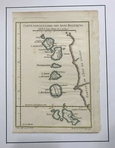 MOLUCCA 1757 NICOLAS BELLIN NICE ANTIQUE ENGRAVED MAP 18TH CENTURY - Picture 1 of 6