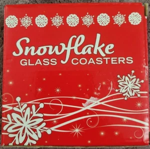 Juego de 4 posavasos de vidrio con copo de nieve Great American Opportunities - Imagen 1 de 4