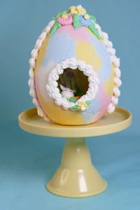 Easter Egg Panoramic Sugar Easter Egg Decoration 3D Decor PINK BLUE YELLOW WHITE - Picture 1 of 9