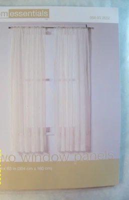 Lot of 2 Room Essentials Window Panels (2pks) 63" L Sheer Beige - Image 1 of 4