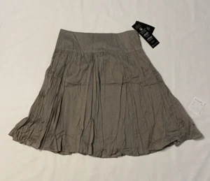 INC International Concepts sz 6 Crinkle Truffle Taupe Skirt Knee Length NWT - Picture 1 of 7