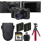 Sony ZV-1 Digital Camera (Black) +Extra Battery +Tripod +Case -16GB Kit