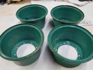 HONDA ATC200 ATC 200M 200E BIG RED ATV 4x150 4-BOLT SPLIT RIM WHEEL PAIR O47-33P - Picture 1 of 9